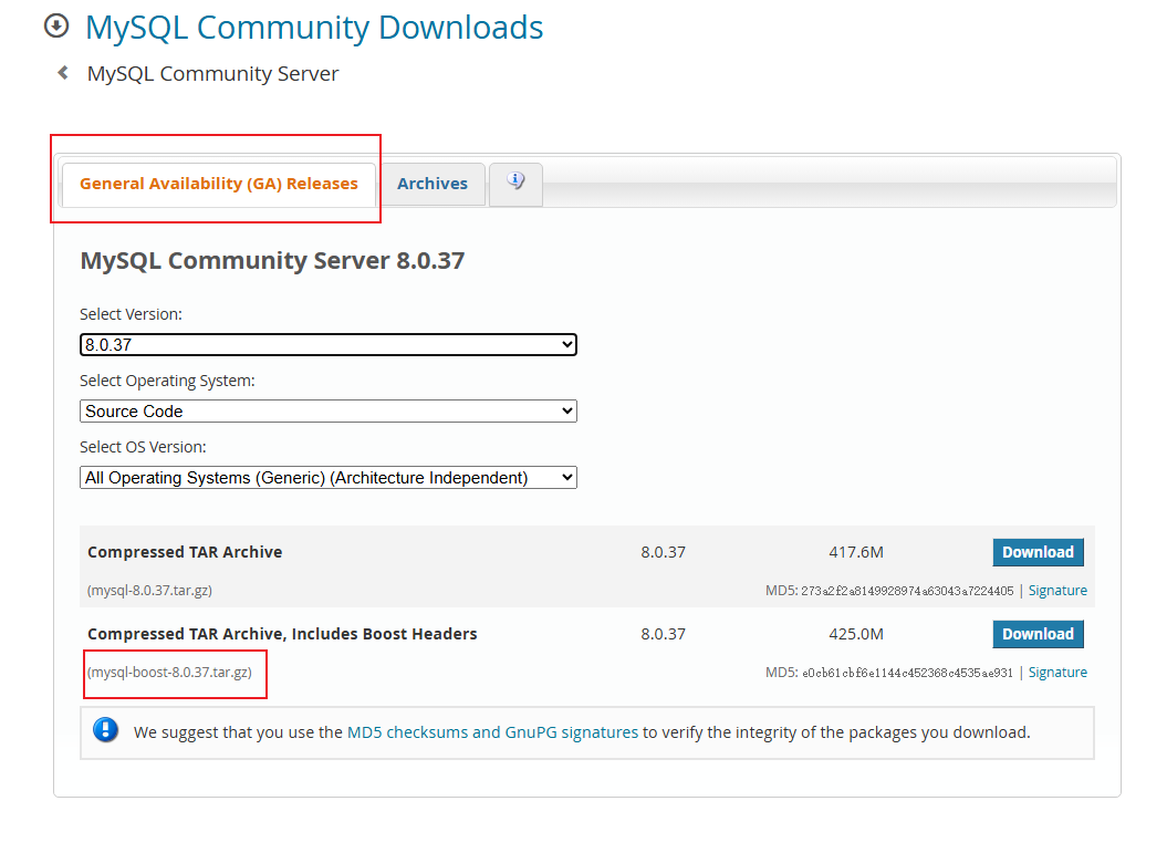 下载对应MySQL版本 下载对应MySQL版本